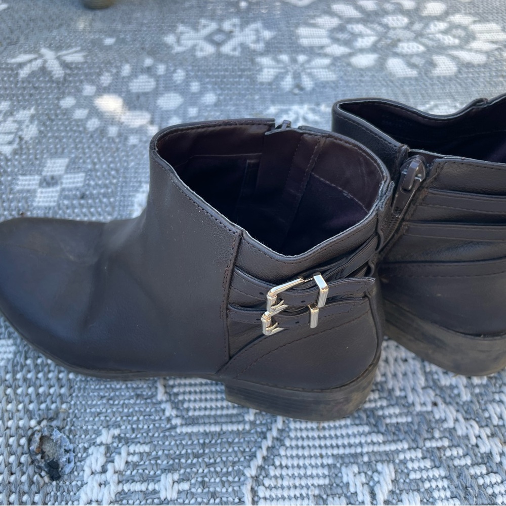 Brown Ankle Boots with Buckle Detail